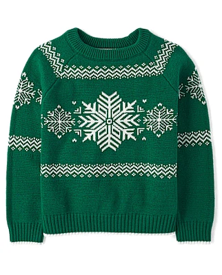 Boys Matching Family Snowflake Sweater - Holiday Express