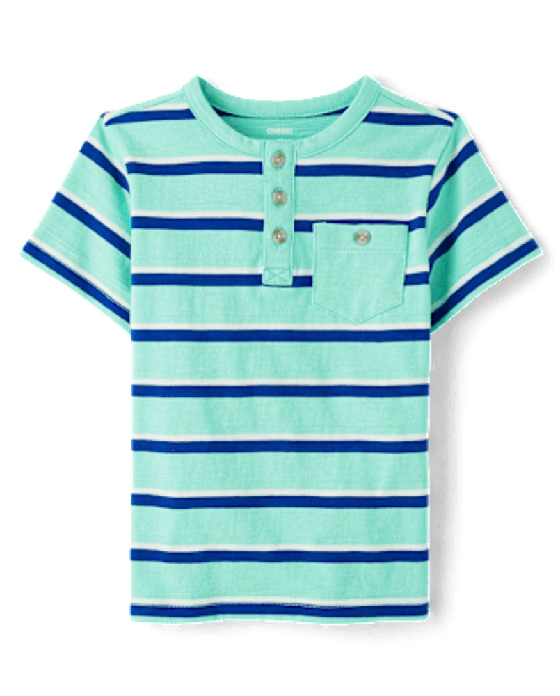 Boys Striped Henley Top