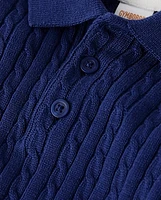 Boys Cable Knit Sweater Polo - Italian Riviera