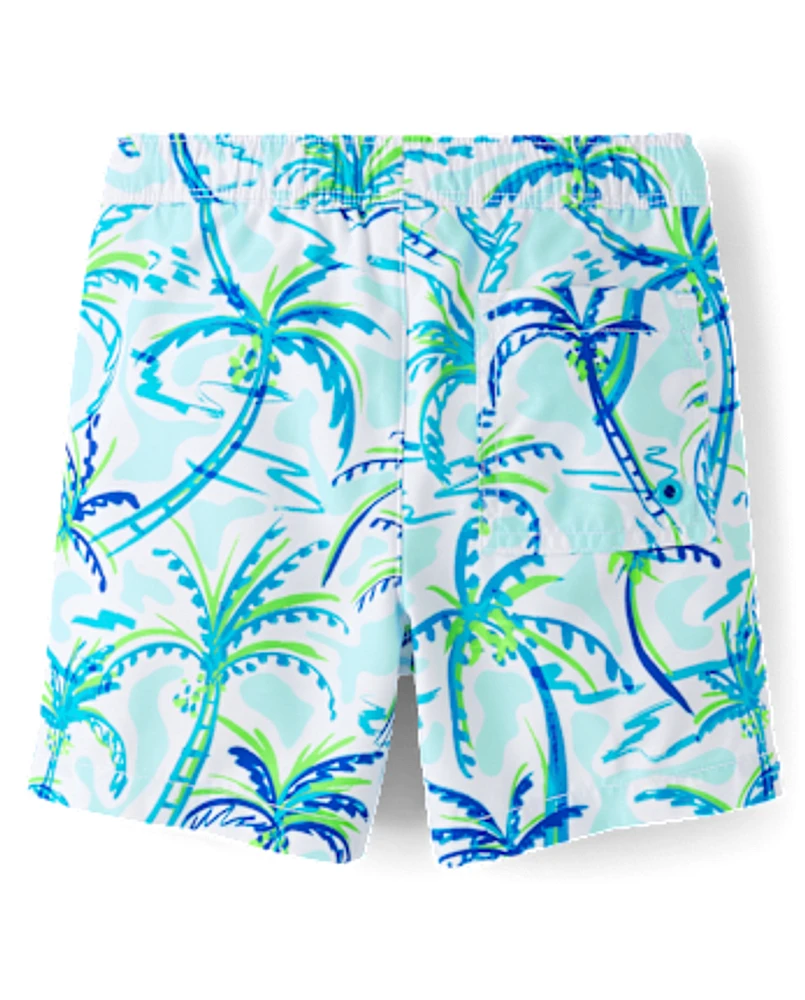 Boys Palm Tree Swim Trunks