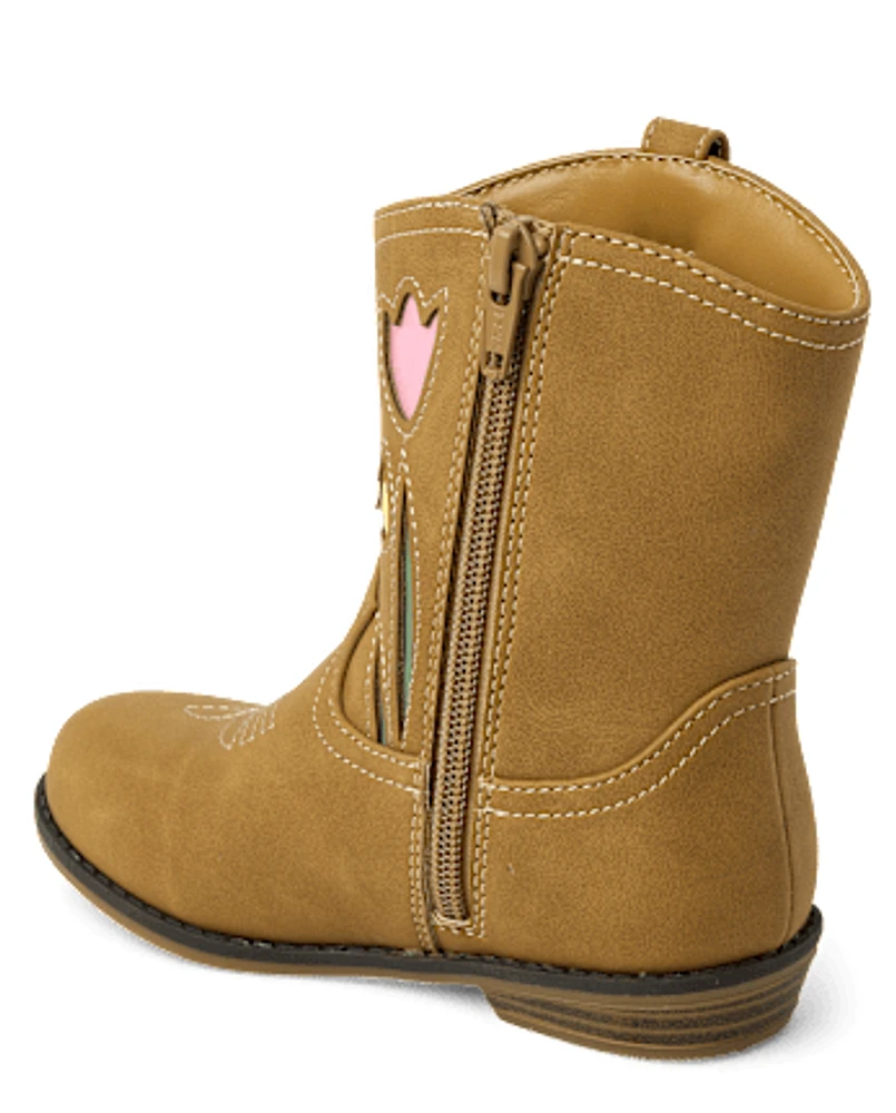 Girls Floral Cowgirl Boots - Garden Party
