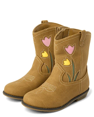 Girls Floral Cowgirl Boots - Garden Party