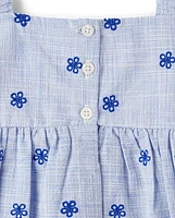 Robe droite à œillets pour fille - Riviera italienne