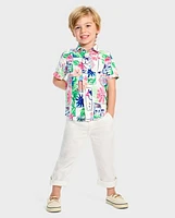Chemise boutonnée en lin mélangé « papa et moi » pour garçon - Riviera italienne