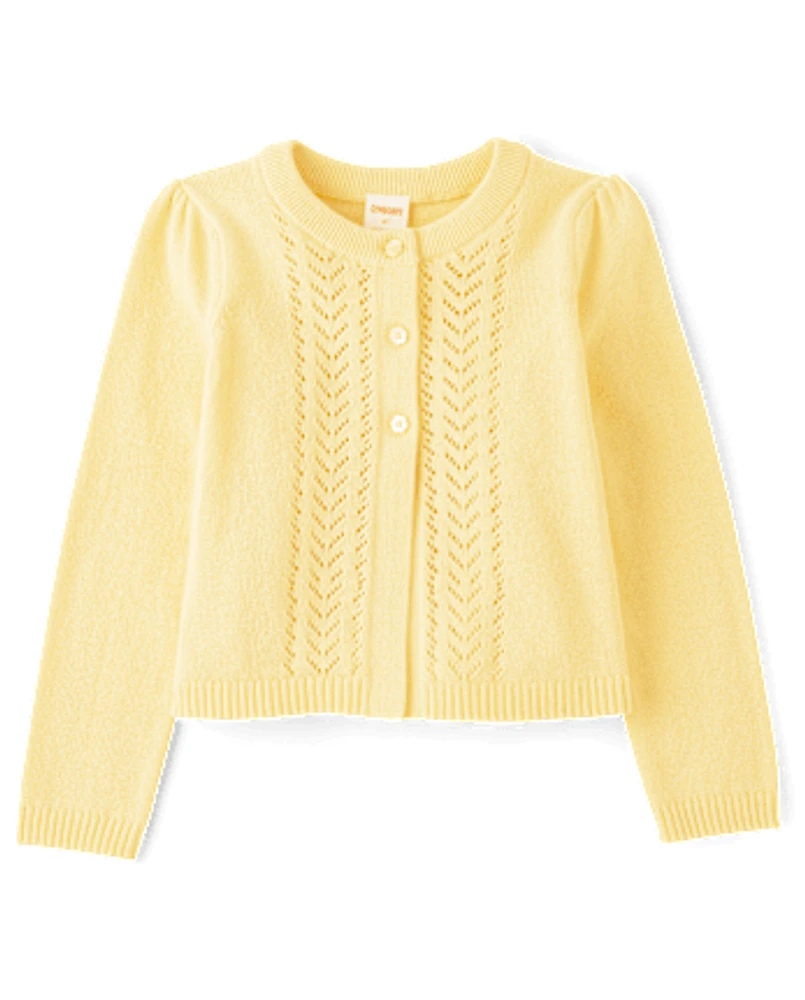 Cardigan en pointelle pour fille