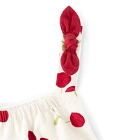 Girls Cherry Ruffle Dress - Sweet Summer