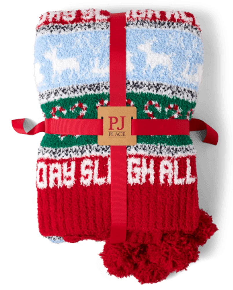 Adult Fairisle Sleigh Blanket