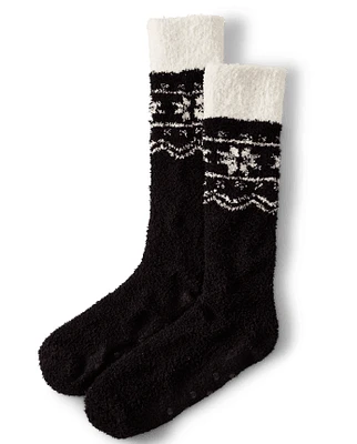 Womens Snowflake Fairisle Cozy Socks