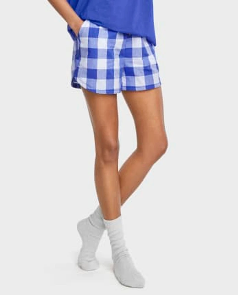 Womens Print Poplin Pajama Shorts