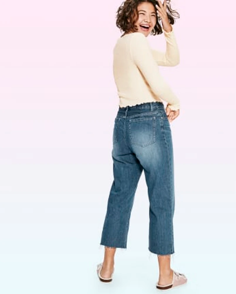 Tween Girls High Rise Cropped Flare Jeans