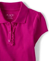 Girls Uniform Ruffle Pique Polo