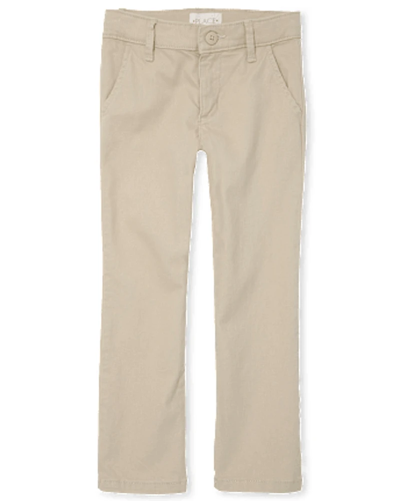 Pantalon chino skinny extensible pour uniforme filles