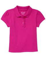 Toddler Girls Uniform Ruffle Pique Polo