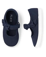Toddler Girls Bow Strap Canvas Sneakers