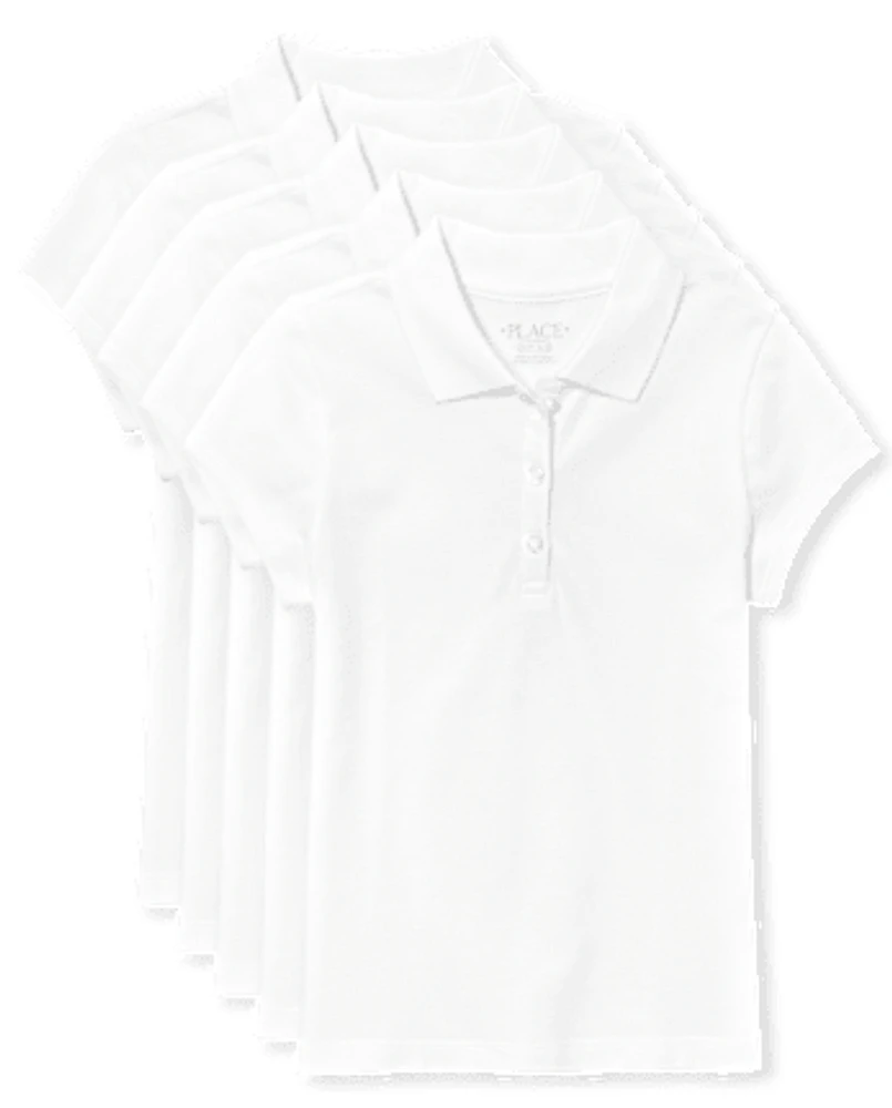 Girls Uniform Pique Polo -Pack