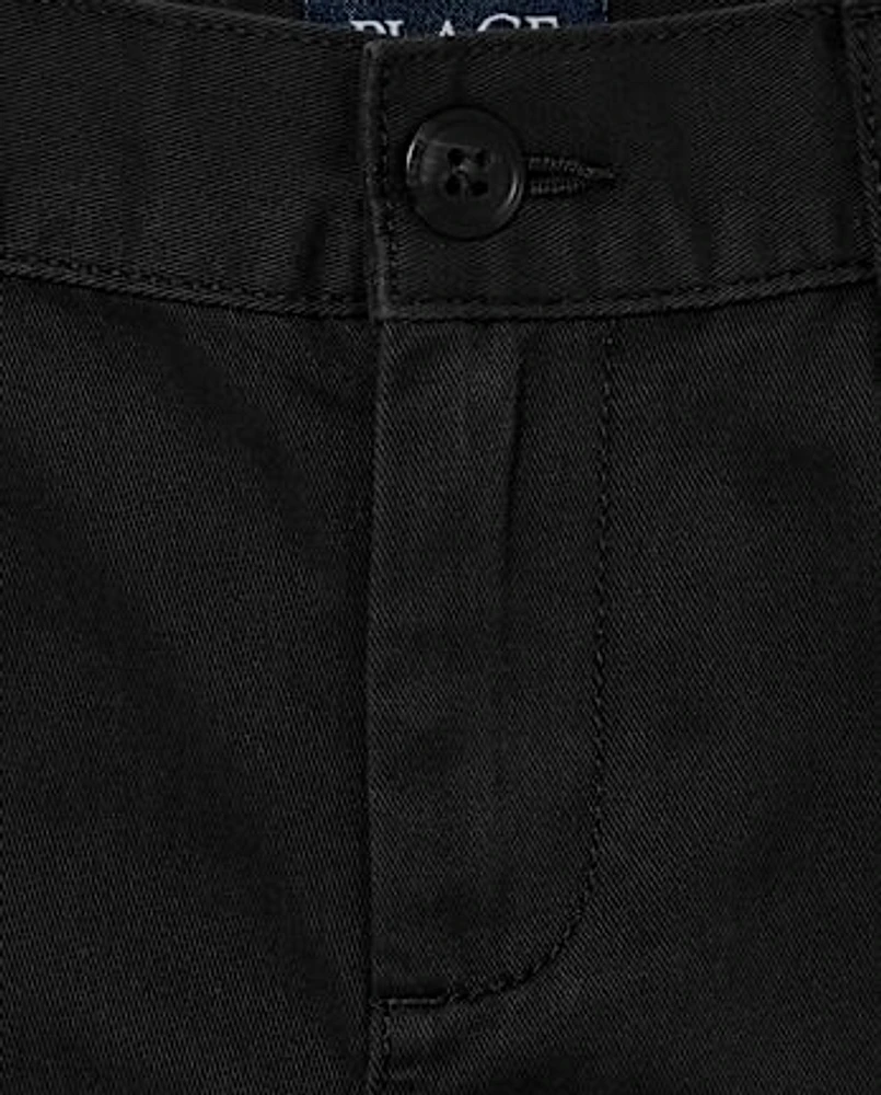 Short chino extensible pour garçon