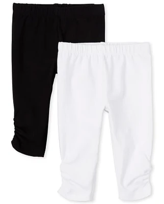 Lot de 2 leggings bébé fille