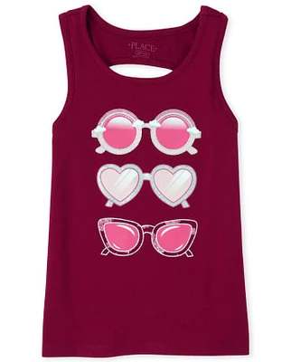 Girls Mix And Match Glitter Cut Out Tank Top