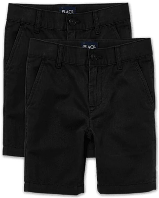 Boys Uniform Stretch Chino Shorts 2-Pack