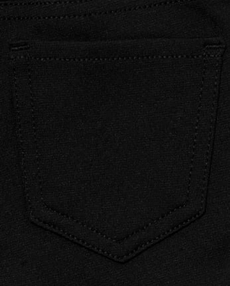 Toddler Girls Uniform Ponte Knit Pull On Jeggings 2-Pack