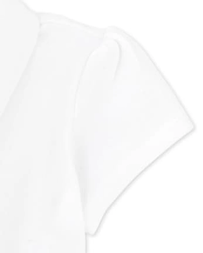Toddler Girls Uniform Ruffle Pique Polo -Pack