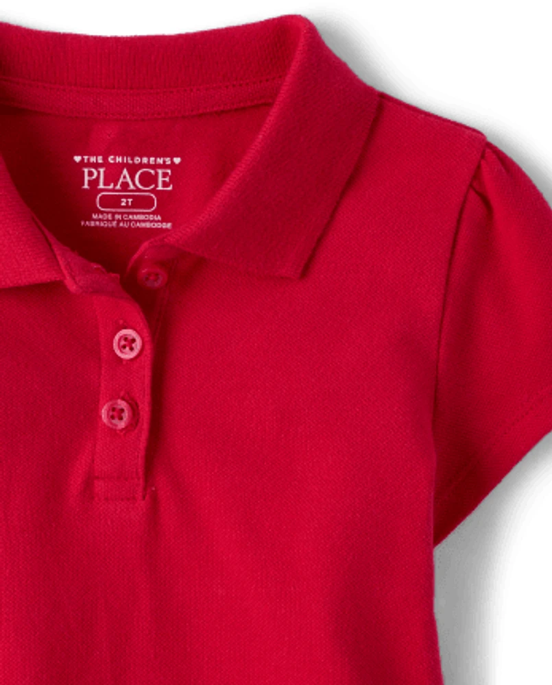 Toddler Girls Uniform Pique Polo