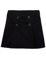Jupe-short d'uniforme à boutons extensibles pour filles - Plus