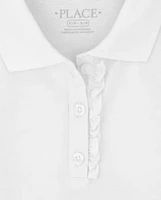 Girls Uniform Ruffle Pique Polo -Pack