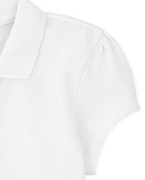Girls Uniform Ruffle Pique Polo -Pack