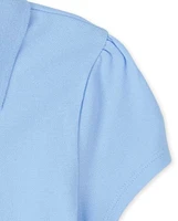 Girls Uniform Ruffle Pique Polo -Pack