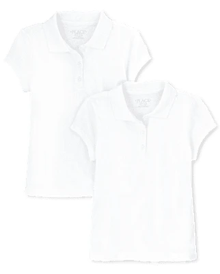 Girls Uniform Soft Jersey Polo 2-Pack