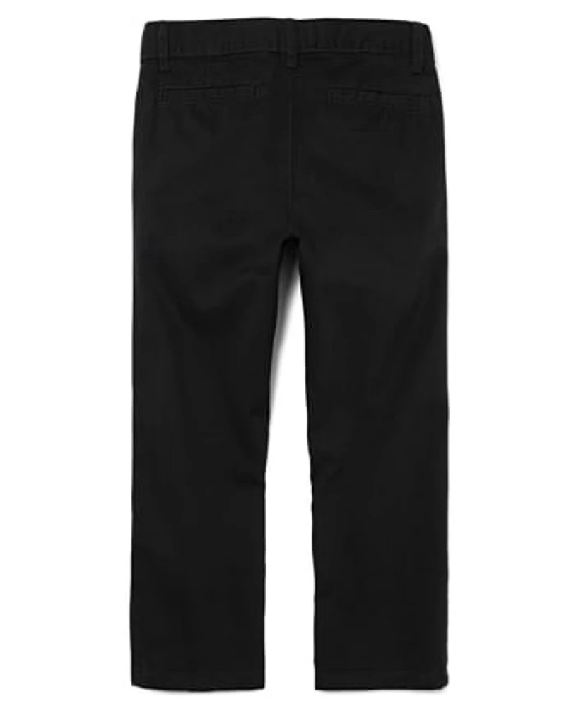 Boys Uniform Stretch Straight Chino Pants