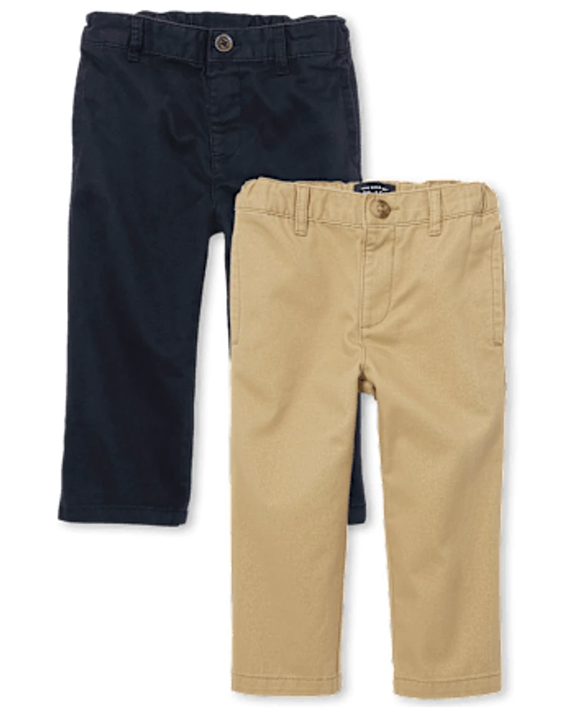 Baby And Toddler Boys Uniform Relaxed Straight Chino Pants -Pack