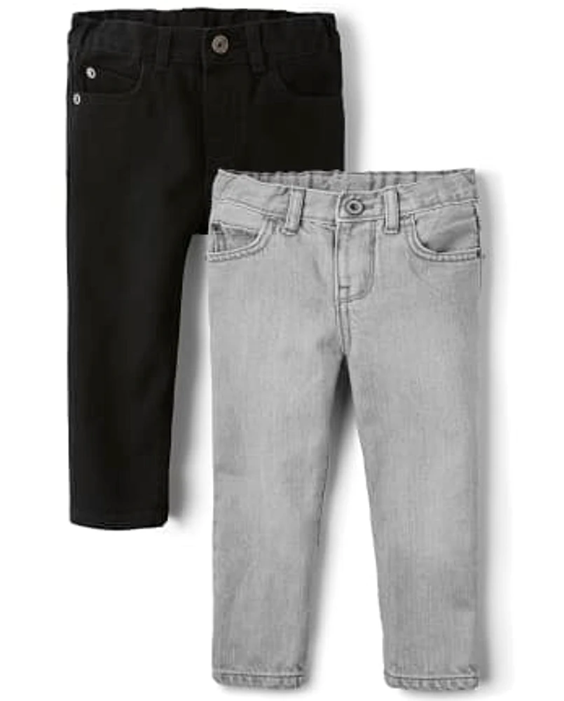 Lot de 2 jeans skinny basiques pour bébé et tout-petit garçon