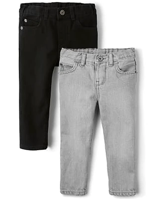 Lot de 2 jeans skinny basiques pour bébé et tout-petit garçon