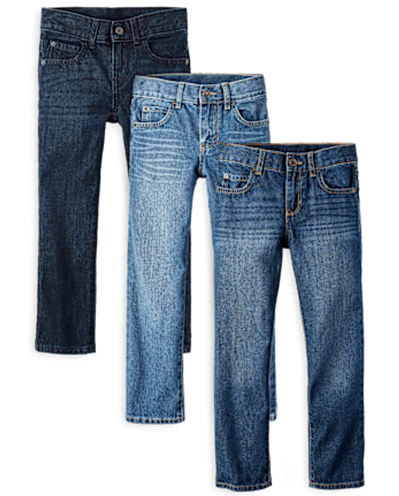 Lot de 3 jeans droits basiques pour garçon