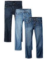 Lot de 3 jeans droits basiques pour garçon