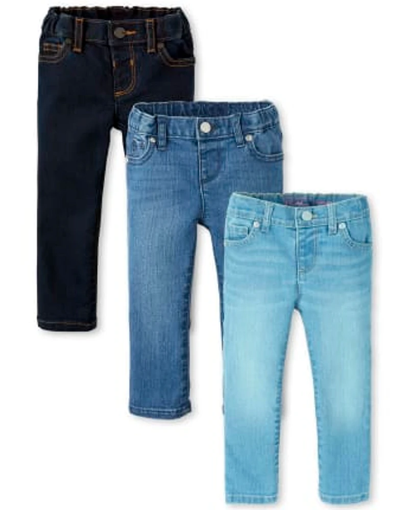 Lot de 3 jeans basiques super skinny pour bébé et toute-petite fille
