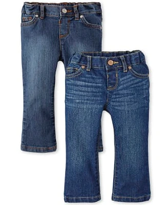 Baby And Toddler Girls Bootcut Jeans 2-Pack