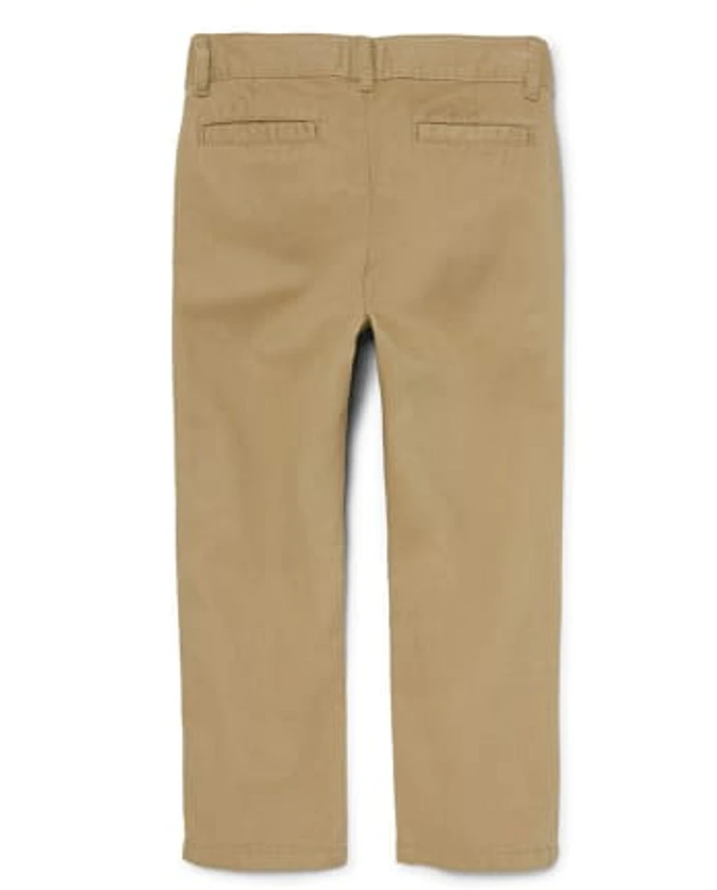 Lot de 2 pantalons chino droits uniformes extensibles pour garçons