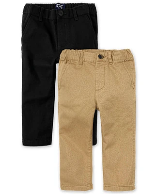 Lot de 2 pantalons chino skinny extensibles pour bébé et tout-petit garçon