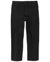 Boys Uniform Stretch Pull On Straight Chino Pants