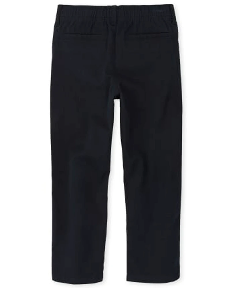 Boys Uniform Stretch Pull On Straight Chino Pants