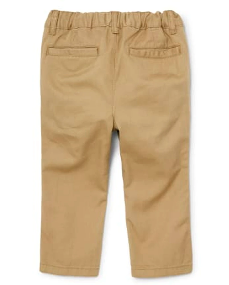 Lot de 2 pantalons chino droits extensibles pour bébés et tout-petits garçons