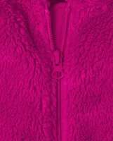Girls Sherpa Zip-Up Hoodie