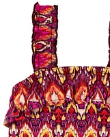 Girls Print Ruffle Tank Top 2-Pack