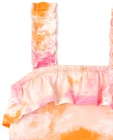 Girls Print Ruffle Tank Top 2-Pack