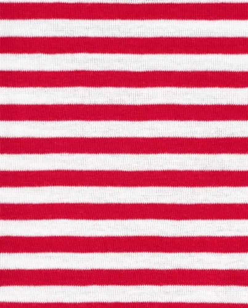 Baby And Toddler Santa Striped Snug Fit Cotton Pajamas