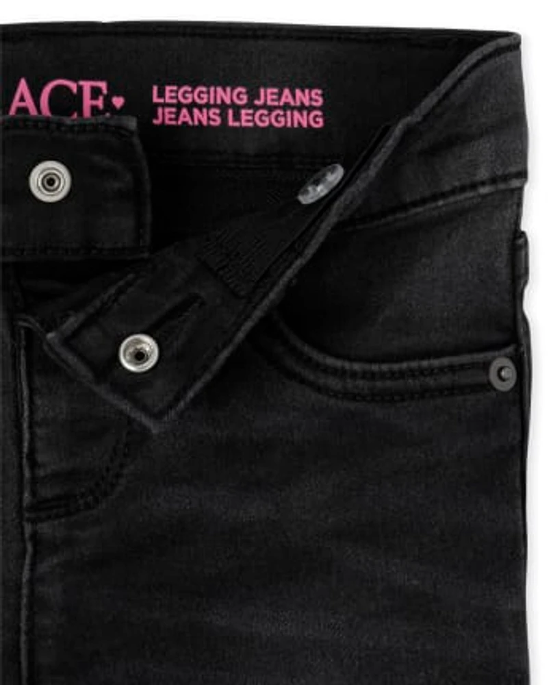 Girls Knit Denim Jeggings -Pack