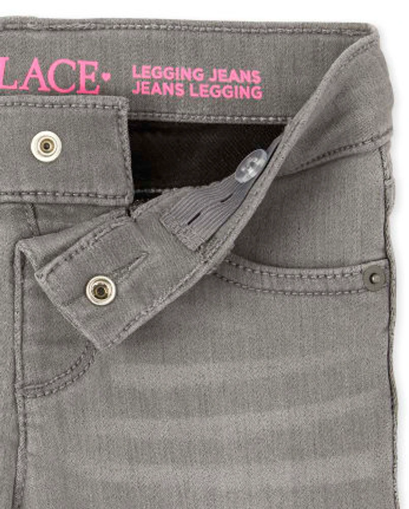 Girls Knit Denim Jeggings -Pack